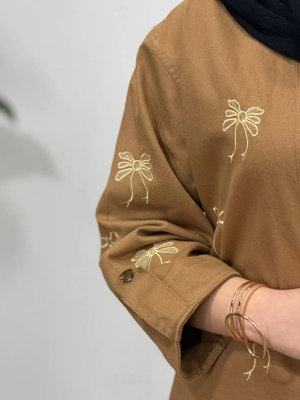 مانتو کتان گلدوزی آیسو ویولت